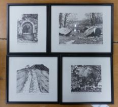 Four Framed 20th Century Artist Proof Prints by M Mooney. Dating to 1978 and 1979. Size of