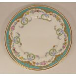 Boxed floral and gilt decorated plate
