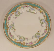 Boxed floral and gilt decorated plate