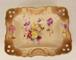 Carlton Ware Reticulated Dish in the Cistus pattern. Length 27cm