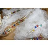 A collection of varying length Galileo type glass thermometers, longest 59cm