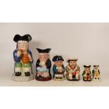 A collection of character jugs to include Royoo Wood Henry VIII, Wood Potters of Burslem Ralph