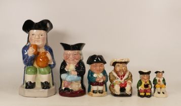 A collection of character jugs to include Royoo Wood Henry VIII, Wood Potters of Burslem Ralph