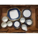 Anchor blue and gilt art tea set