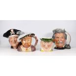 Four Character Jugs to include Royal Doulton Long john Silver D6335 (seconds), Mark Twain D6654 (