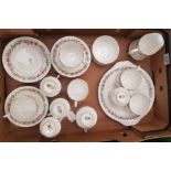 Paragon Belinda pattern teaware to include cake plate, 10 cups, 10 saucers, 6 side plates, milk