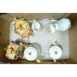 A mixed collection of items to include decorative ironstone tea service & cottage ware type
