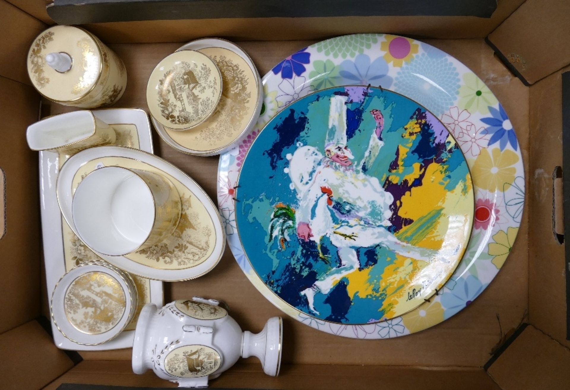 A Mixed Collection of Ceramics to include Coalport Teacup & Saucer, Minton Buff Genevese Pin