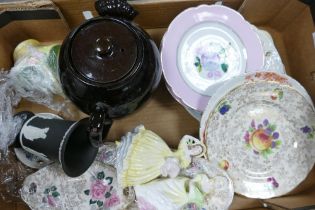 A mixed collection of items to include 19th Century Hand Decorated Plates Large Earthenware