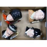 A collection of RD 2nds Large character jugs including London Bobby, Golfer, City Gent & The