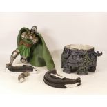 Bowen Designs Limited Edition Painted Statue Dr Doom , boxed, heavily damaged. 14" height