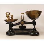 Set of Libra Scale co. measuring scales togethe with 6 weights