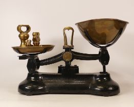 Set of Libra Scale co. measuring scales togethe with 6 weights