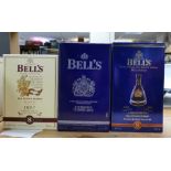Three Sealed Bells 70cl 40% vol Wade Whiskey Decanters, Boxed(3)