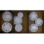A Quantity of Royal Worcester June Garland Pattern Dinner and Side Plates together with Gilt