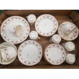 Gladstone China 'Swag' patterned floral tea ware consisting of 7 cups, 12 saucers, 12 side plates, 2