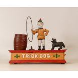 Early 20th century style cast iron money box of trick dog