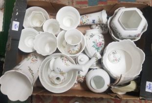 A collection of Aynsley Cottage Garden items to include mainly vases and planters etc (1 tray)