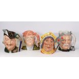 Royal Doulton large character jugs to include Mark Twain D6654, Robin Hood D6527, Red Queen D6777