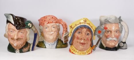 Royal Doulton large character jugs to include Mark Twain D6654, Robin Hood D6527, Red Queen D6777