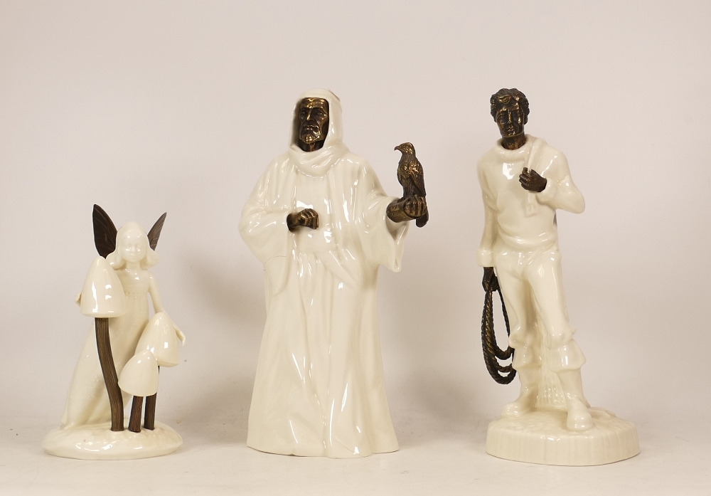 Three Minton Figures to include Meadowsweet MS50, The Sheihk MS3 (a/f) and The Fisherman MS13 (a/f)