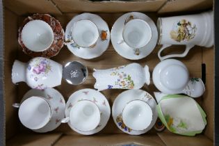 A Mixed Collection of Ceramic Items to include Aynsley Cottage Garden, Crown Ducal Pin Dish, Plant
