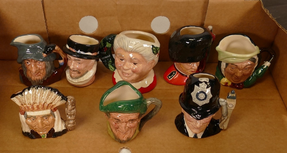 Royal Doulton miniature character jugs to include North American Indian D6665, Auld Mac D5824,