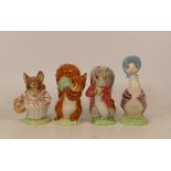 Four Beswick Beatrix Potter BP3 figures to include Jemima Puddleduck, Mrs Tittlemouse, Squirrel