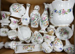 A Good Collection of Mostly Aynsley Cottage Garden Items to include Small Planter, Vases, Trinket