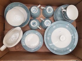 Royal Doulton Reflection pattern tea and dinnerware items to include 6 trios, lidded tureen, 6