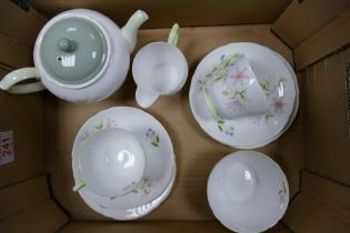 Shelley Wild Anemone tea for two set, none matching lid to teapot