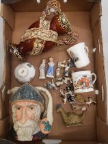 A mixed collection of ceramic items to include Royal Doulton Large Character Jug Don Quixote,