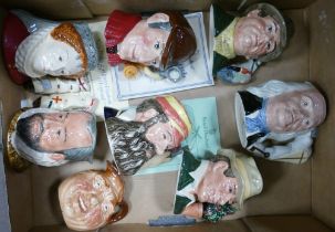 Royal Doulton small size character jugs Queen Elizabeth I D6821 and King Phillip of Spain D6822 with