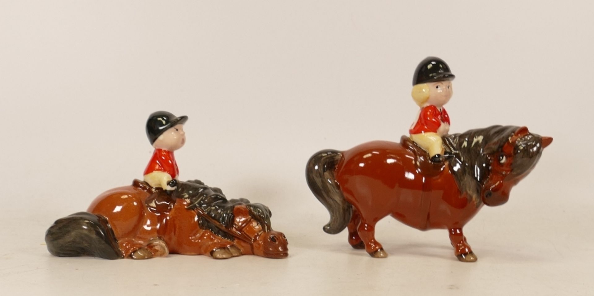 Beswick Thelwell Ponies to include Kick Start & L Plates(2)