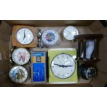 A Collection of 8 Mantle and Alarm Clocks to include Ingersoll, Diamond Shanghai China, Unghams etc.