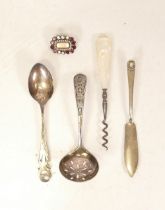 A Small Collection of Silver and Plated items to include Silver small spoon, EPNS Butter Spreader,