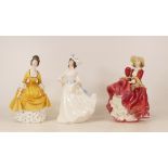Royal Doulton Lady Figures to include Margaret Hn2397, Coralie Hn2307 & Top O The Hill Hn1937(3)
