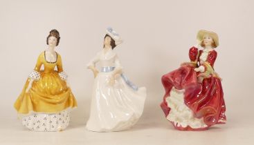 Royal Doulton Lady Figures to include Margaret Hn2397, Coralie Hn2307 & Top O The Hill Hn1937(3)