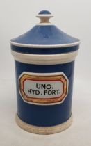 Vintage chemists storage jar - UNG . HYD . FORT .