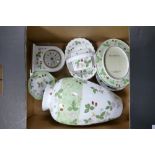 A collection of Wedgwood Wild Strawberry items to include basket, lidded trinket dishes, basket,