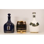 Three Ceramic Decanters to include Wade VSOP Cognac, Royal Doulton Carylse Pattern J&B Whisky and
