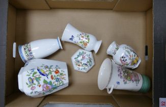A collection of vases to include Wedgwood Sarah's garden , Aynsley Somerset , Pembroke temple