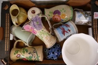 A mixed collection of items to include RAF commemortive tankards, Spode water jug, Spode vase,