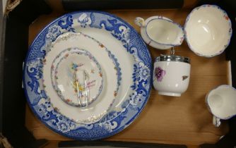 A mixed collection of items to include Paragon Foxglove part tea set, large Mason's blue & white