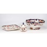 Three Masons Mandalay Pattern Items to include Footed Fruit Bowl, Sandwich Plate and Lidded