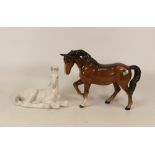 Beswick Stocky Jockey Mare together with a USSR lying foal (2)