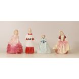 Four Ceramic Figures to include Dinky Do HN2120, Choir Boy HN2141, Rose HN1368 and Coalport Lady