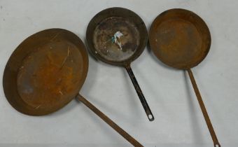 Three frying pans