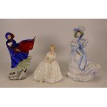 Royal Doulton lady figures Heather HN2956, Forget-Me-Not HN3700 and May HN2746 (3)