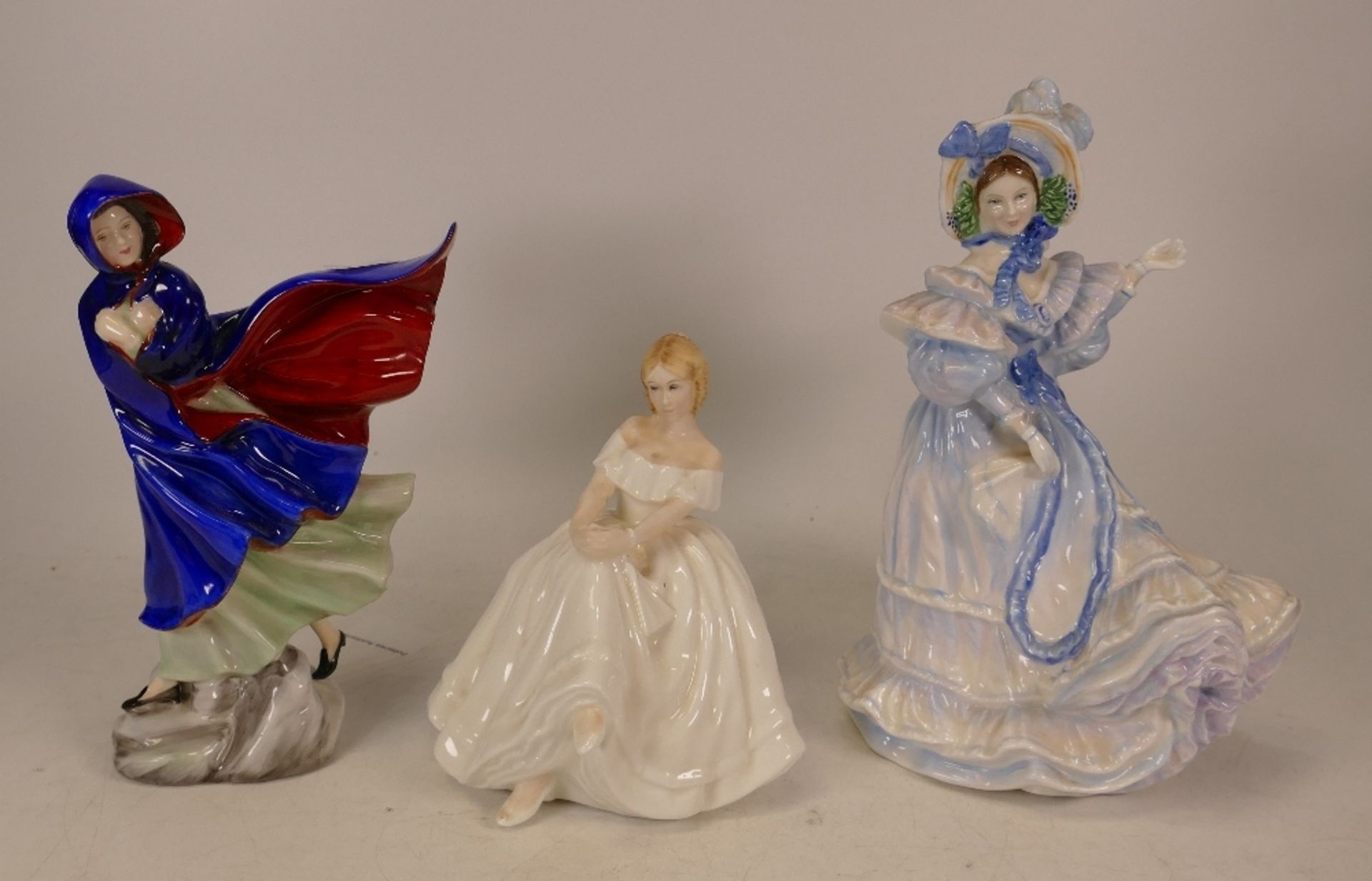 Royal Doulton lady figures Heather HN2956, Forget-Me-Not HN3700 and May HN2746 (3)